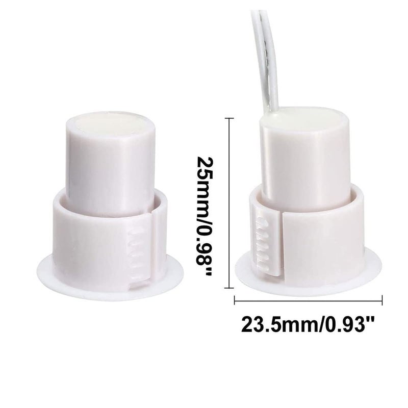 JING Magnetic Reed Switch RC-36 NC Recessed Wired Door Window Alarm, Magneti Door Switch, Contact Sensor, for Home Security and Burglar Alarm Magnetic Reed Switch,Sets of 5 (White) - Image 2